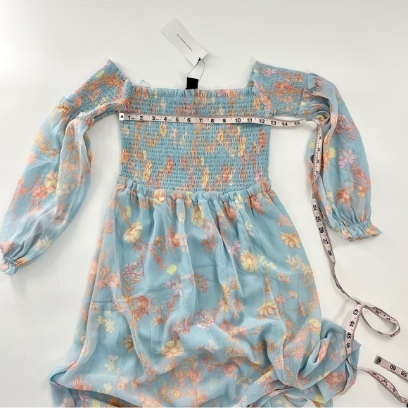 NWT FRENCH CONNECTION Women's Diana Off-The-Shoulder Midi Dress Blue Floral 4 - Picture 8 of 11